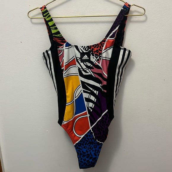 Adidas swimsuit multicolor print - Picture 1 of 3